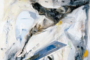 Arcaica navigazione - 2003, acrilico su tela, cm. 120x120