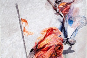 Il pensiero nel corpo - 2010, acrilico su tela, cm. 300x200