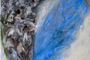 Studio per “Il grido umano cade sempre nel cielo” - 08/2012, acrilico su tela cm. 130x100