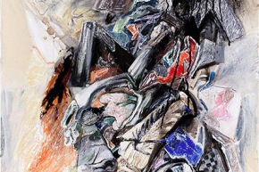 Diario notturno. Pompei: “ancora la lava” - 2011, acrilico su tela, cm. 110x60