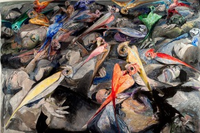 Garrula morte - 2012, acrilico su tela, cm. 135x200