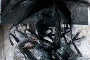 Questa lunga notte - 2013, acrilico su tela, cm. 220x100