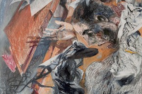 Studio per Parlamento: vento imprevisto - 2009-2018, acrilico su tela, cm. 90x60