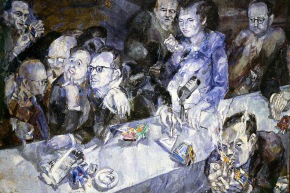 La giuria - 1959, olio su tela, cm. 133x180