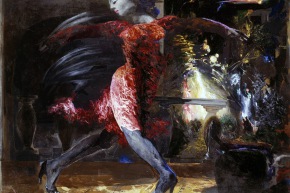 Piazza Risorgimento - 1983, tecnica mista su tela, cm 129x180