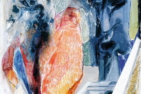 Autoritratto: tornare all’arcaico? - 2004, acrilico su tela, cm. 60x40