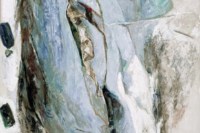 Uomo che guarda il mare - 1992, acrilico su tela, cm. 160x120