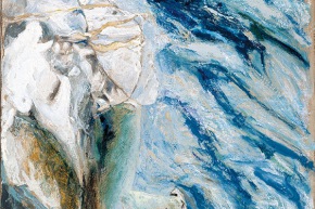 Donna e mare - 1992, acrilico su tela, cm. 160x120