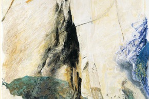 Eretto antropomorfo - 1993, acrilico su tela, cm. 270x190