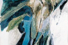 Pesante nell’acqua - 1994, acrilico su tela, cm. 150x190
