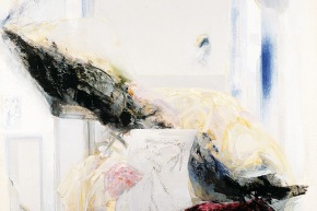 Il dolore è trasversale - 2002, acrilico su tela, cm. 100x100
