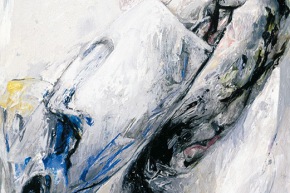 Studio per l’alito della statua - 2002, acrilico su tela, cm. 50x35