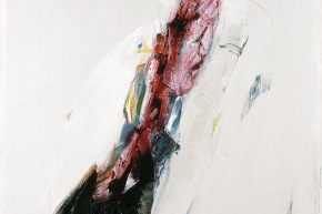 Rosso taglio - 2004, acrilico su tela, cm. 110x80