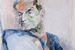 Un’intervista - 2007, acrilico su tela, cm. 62x58