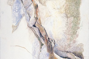 Uomo e cane - 2004, pastello su carta, cm. 76x56