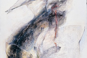 Cristo e il dormiente - 2004, pastello su carta, cm. 76x56