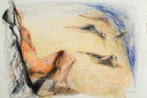 Movimento nella stasi - 2009, pastello su carta, cm. 56,5x76,5