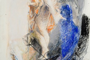 Il pescatore è fatto di mare - 2009, pastello su carta, cm. 56x38,5