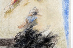 Immagine di mare “cespugli” - 2010, pastello su carta, cm. 77x56,3